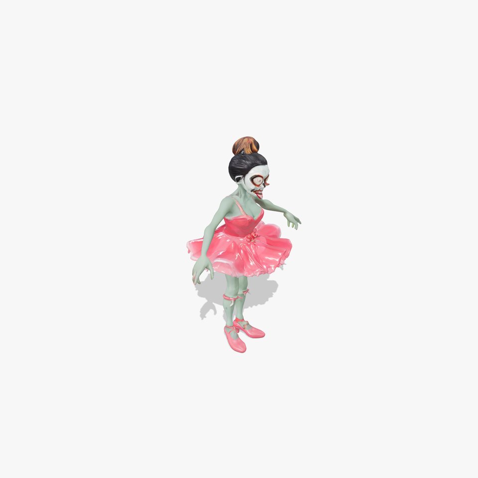Zombie Ballerina Character Model  Rigged and Animated