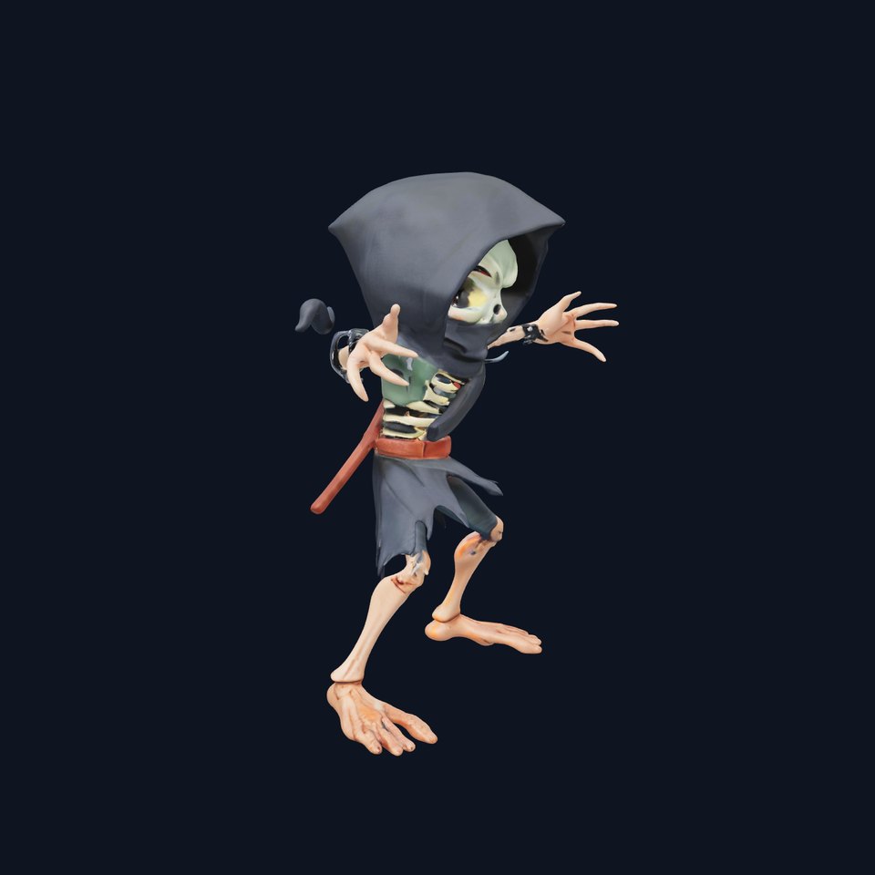 Skeleton Warrior Rigged and Animated D Character Model