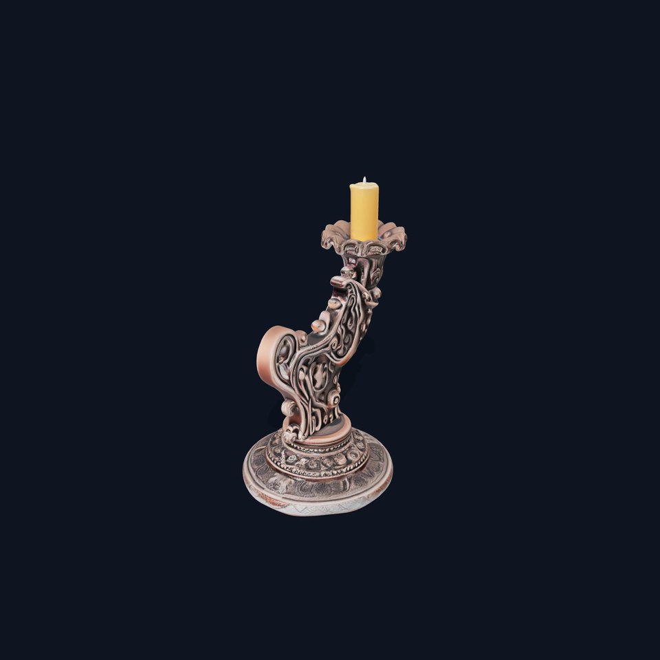 Ornate Candleholder D Model Pack
