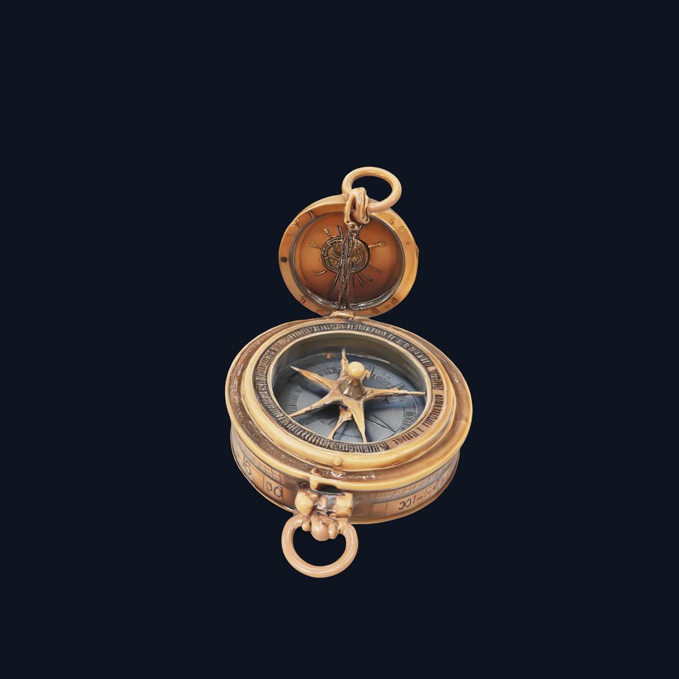 Antique Brass Compass Model Pack for Navigation Simulations viewer poster