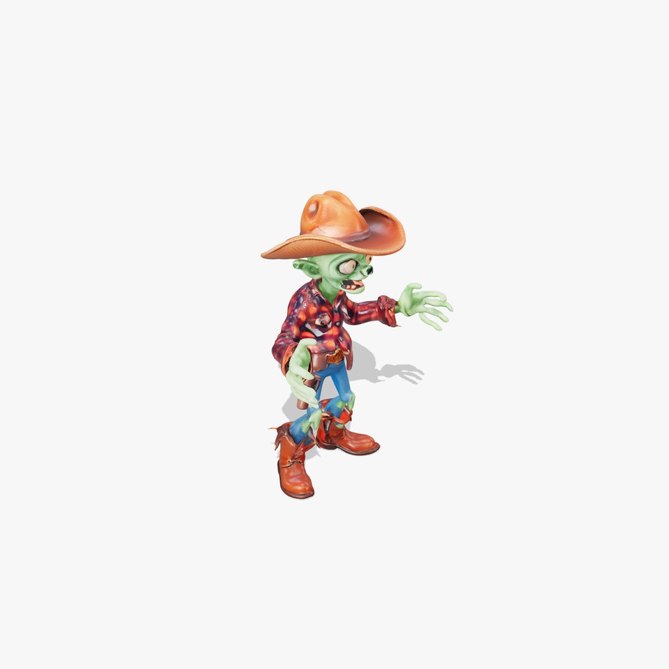 Zombie Cowboy Rigged and Animated Character Model for Games