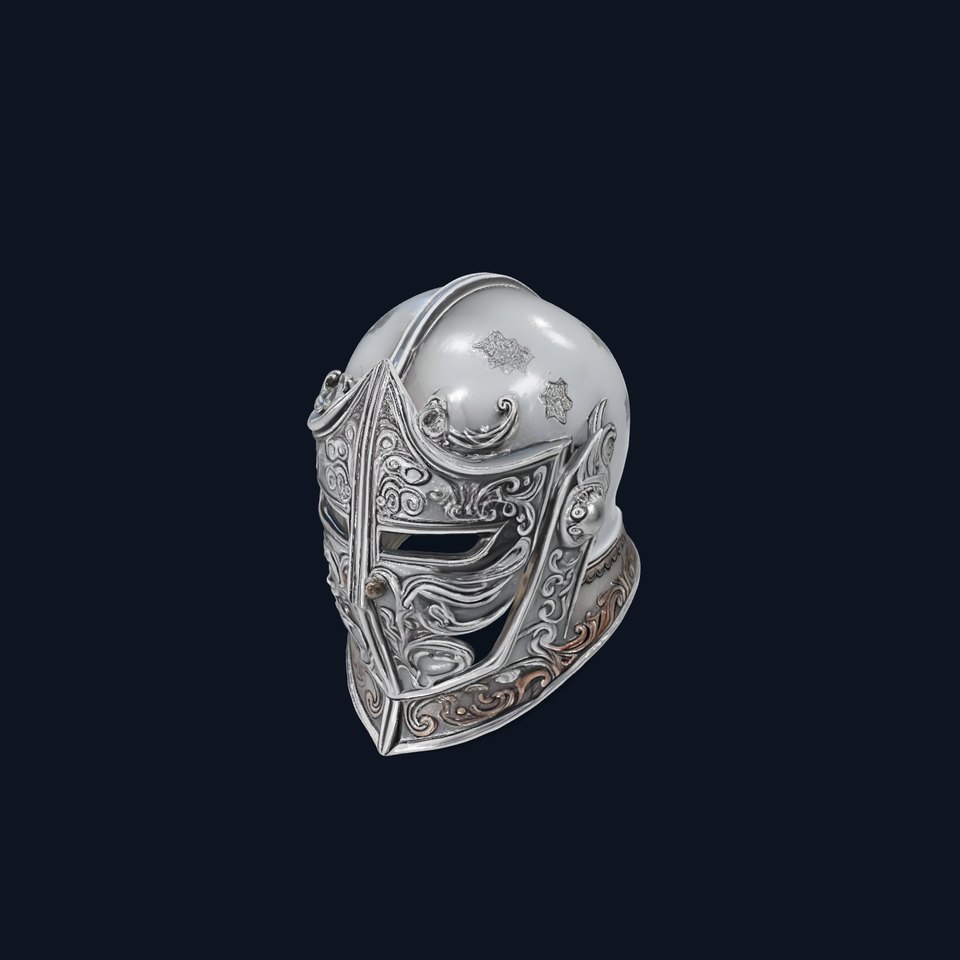 Medieval Ornate Knight Helmet model pack