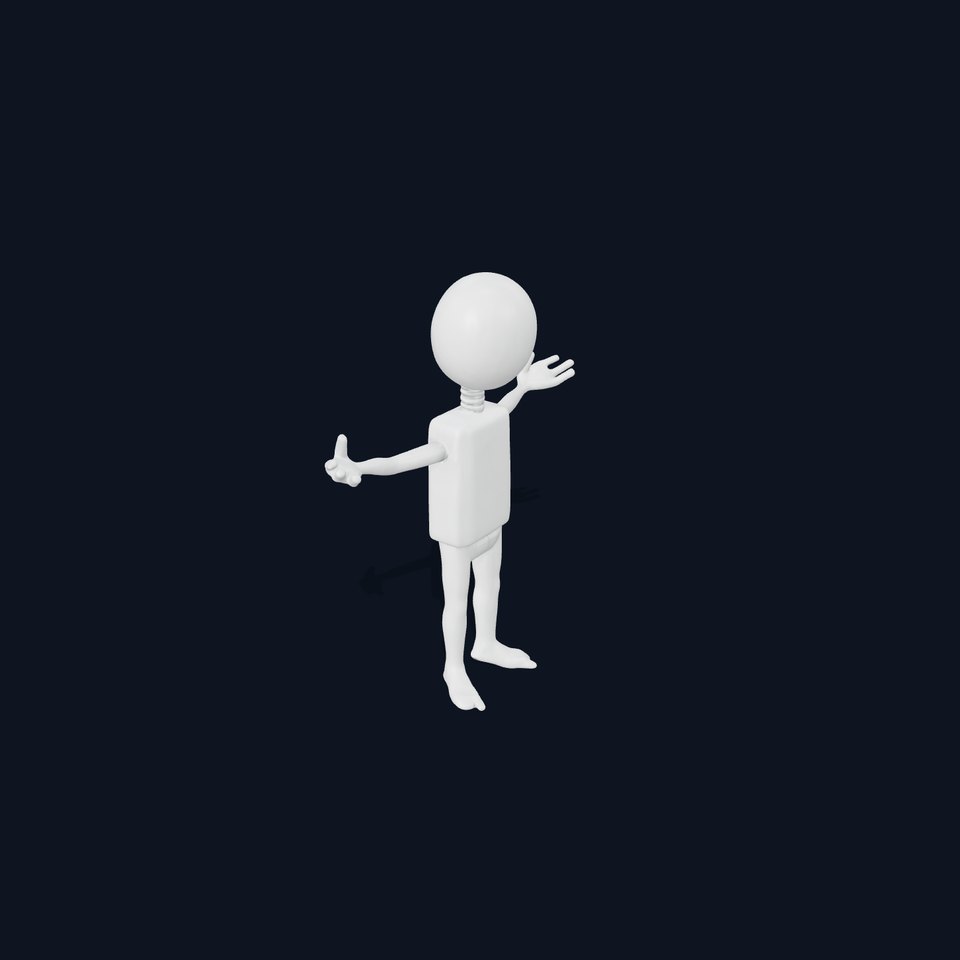 Minimalist Humanoid Rigged and Animated Character Model