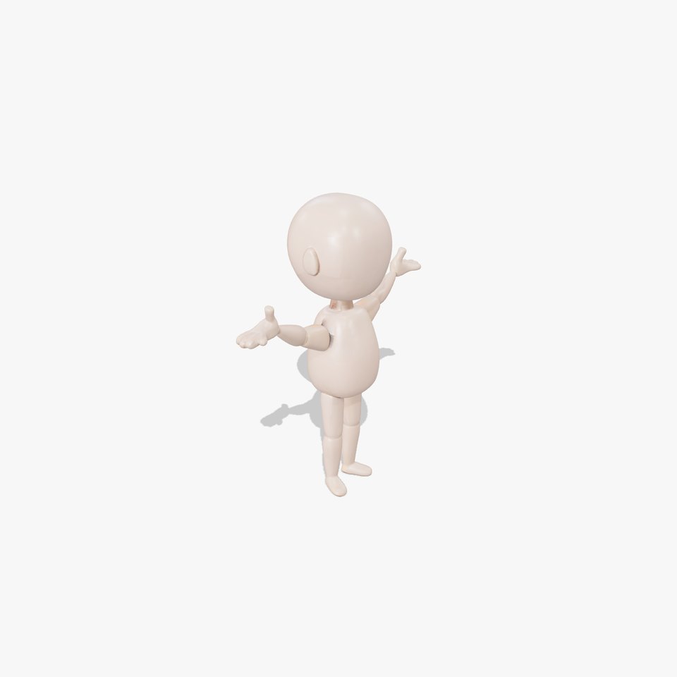 Stylized Minimalistic Character Rigged and Animated