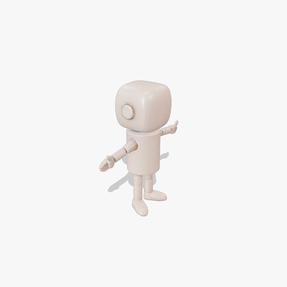 Stylized Brown Character Rigged and Animated