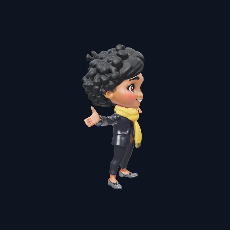 Charming Kid Rigged and Animated Character Model