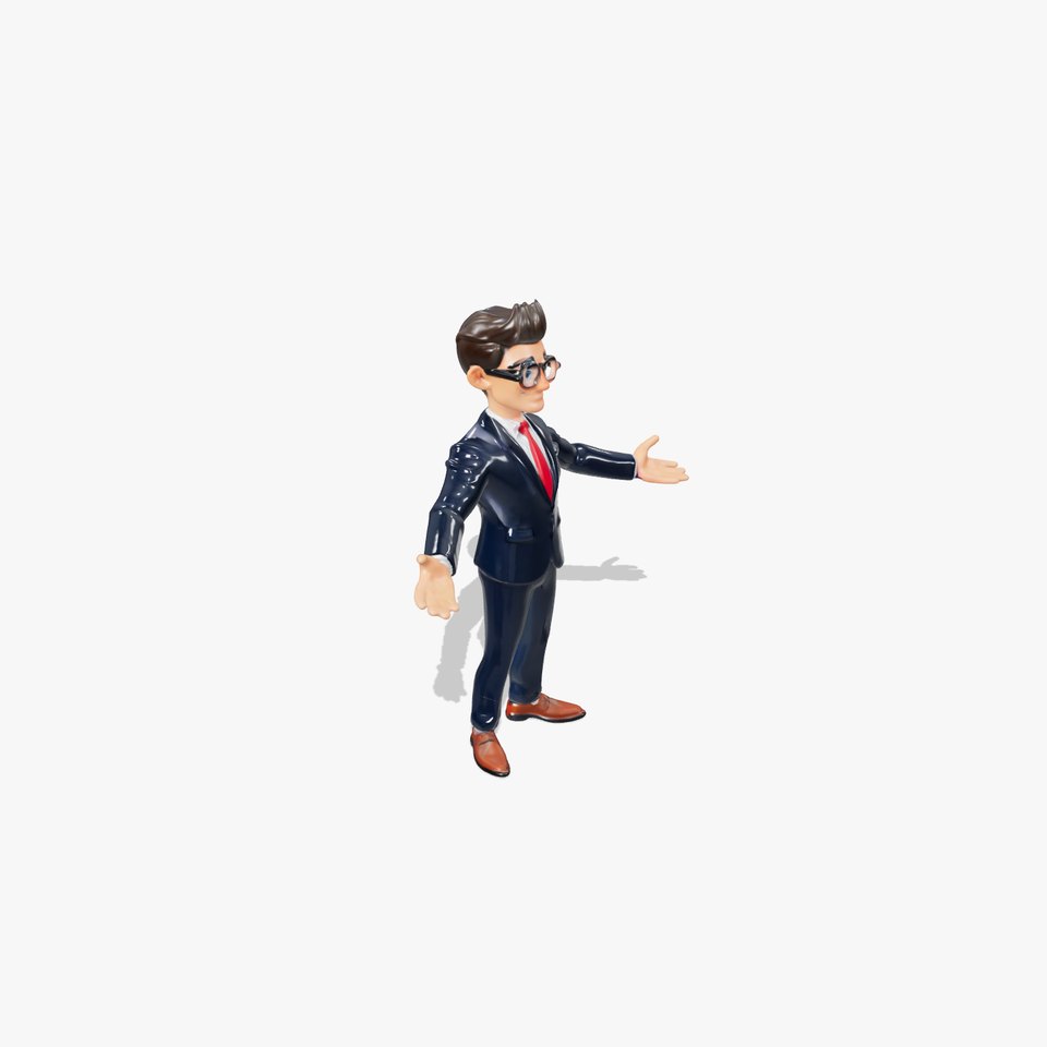 Smart Businessman in Suit  Rigged and Animated D Character Model