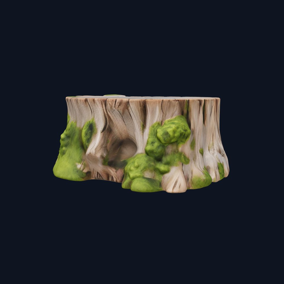 Tree Stump with Moss Model Pack