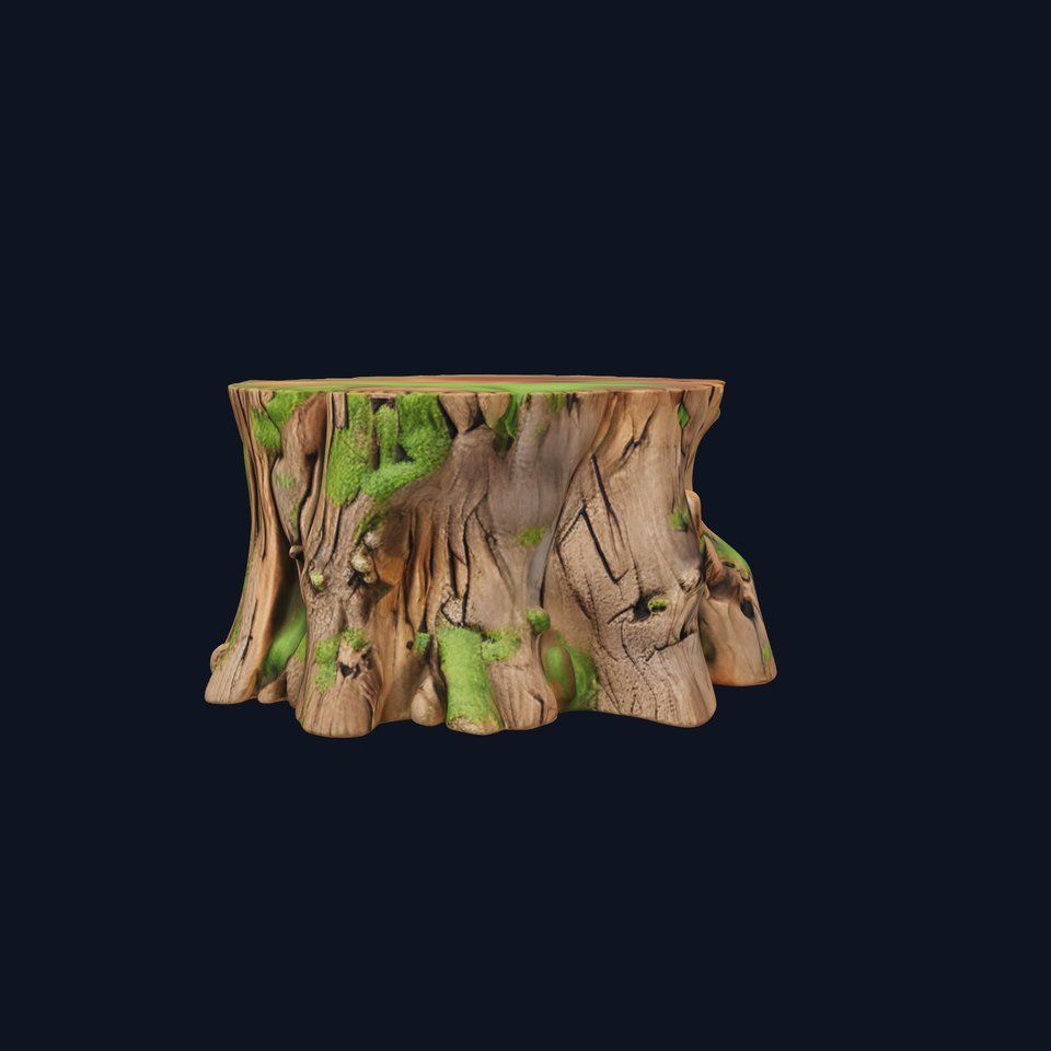 Tree Stump with Moss model pack for rendering and games