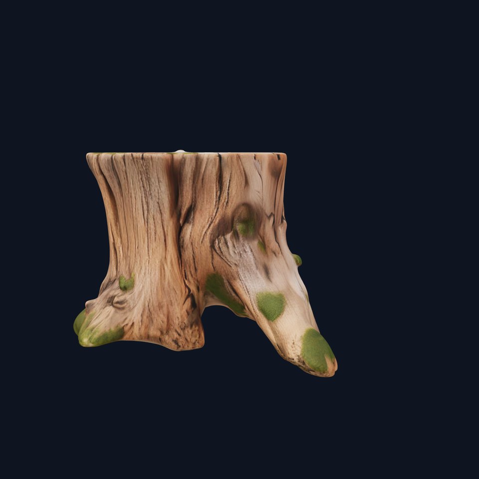 Realistic Tree Stump with Moss Model Pack
