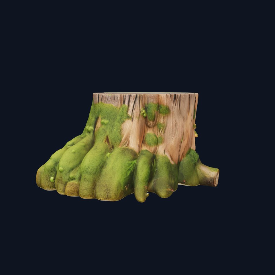 Mossy Tree Stump model pack with natural textures