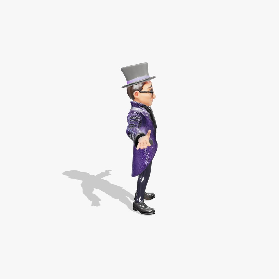 Dapper Showman Character Rigged and Animated Model