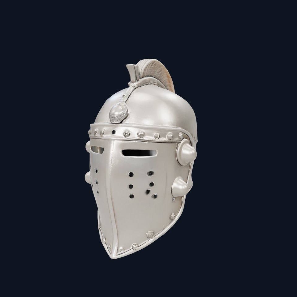 Medieval Knight Helmet Model Pack with PBR Textures