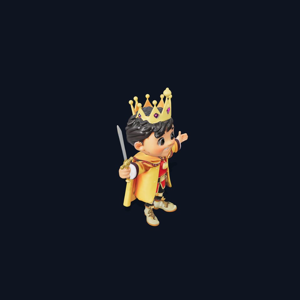 Young King Character Model  Rigged and Animated