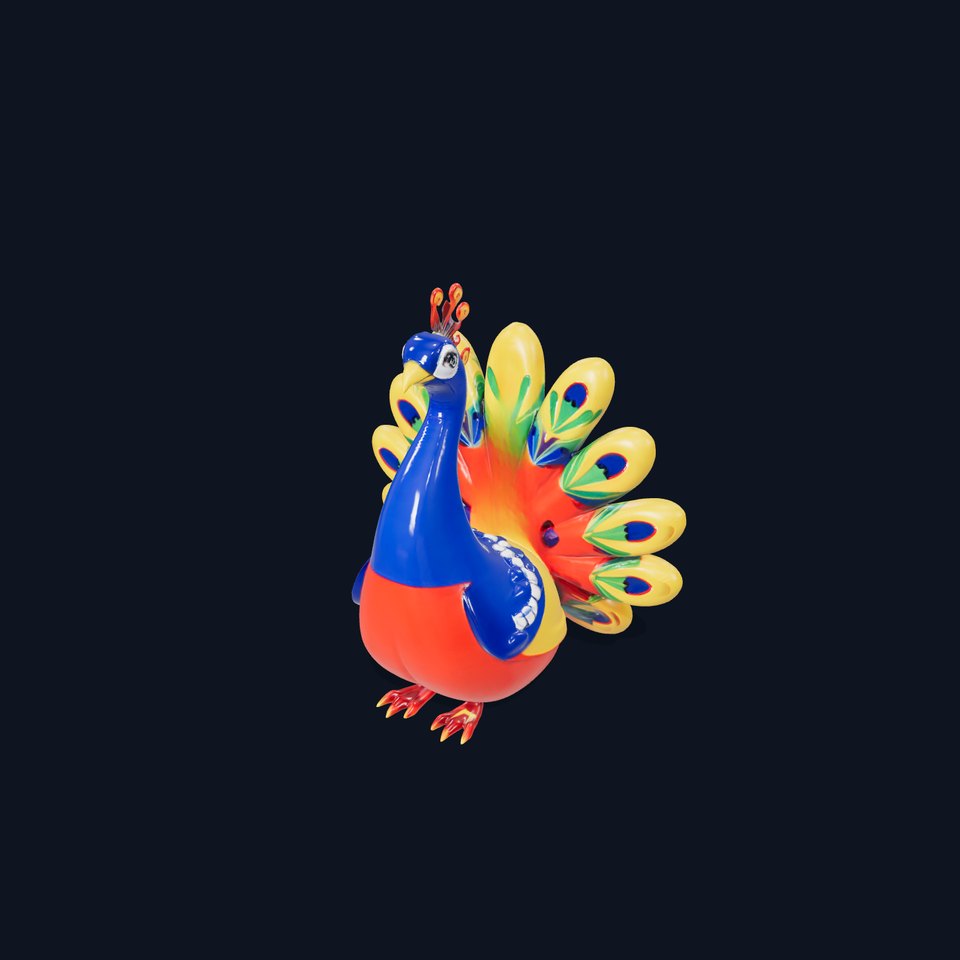 Peacock Inflatable Toy D Model Pack