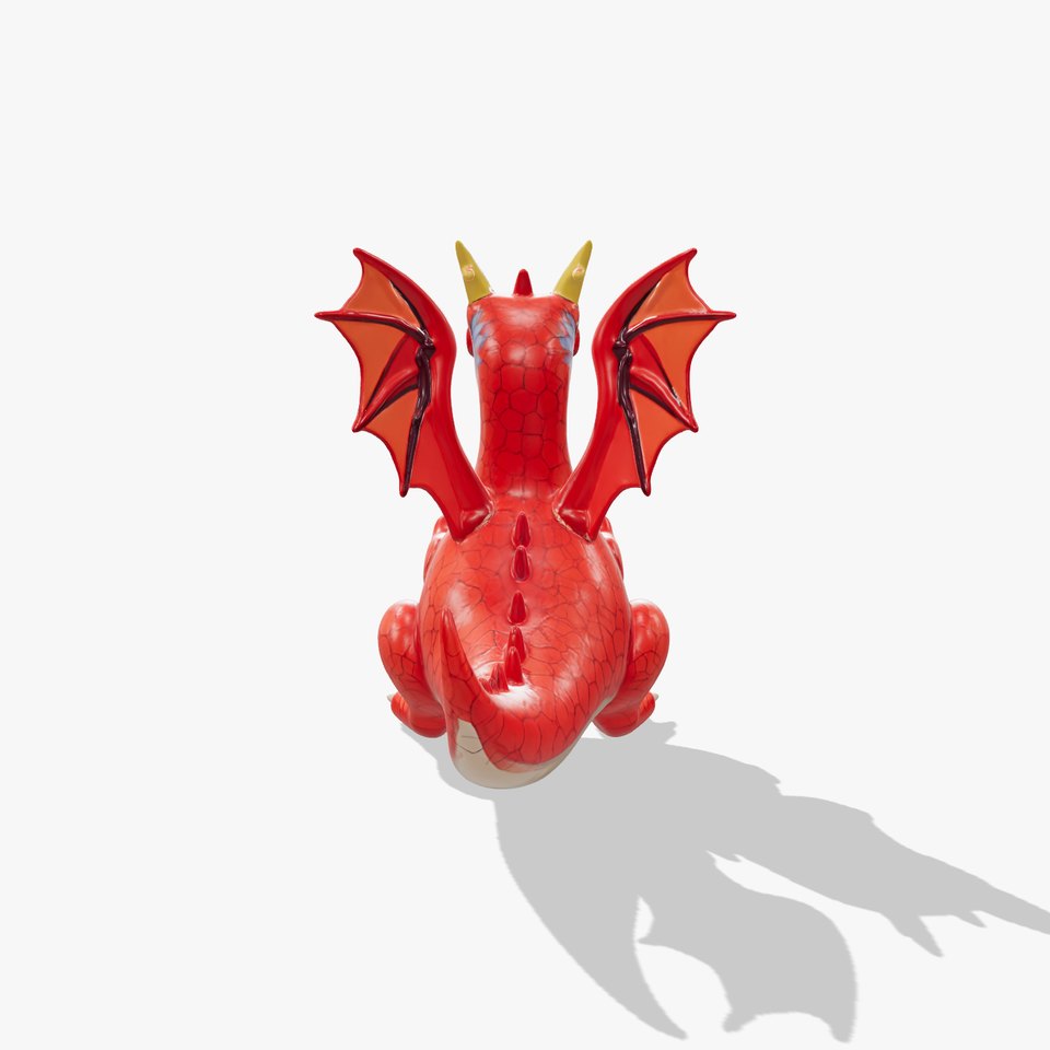Cartoon Red Dragon Model Pack