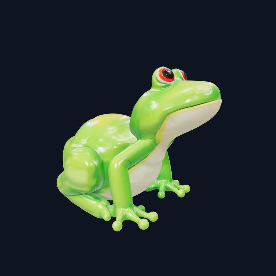 Green Cartoon Frog Toy Model Pack