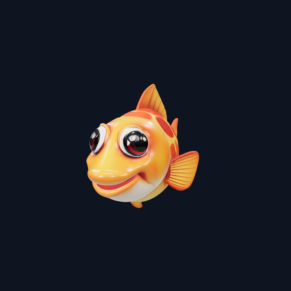 Cartoon Goldfish Model Pack with Vibrant Colors