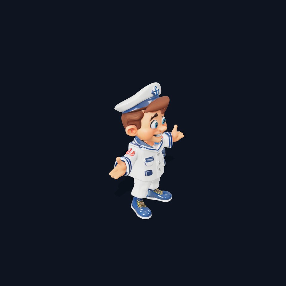Cheerful Sailor Boy Character Rigged and Animated viewer poster