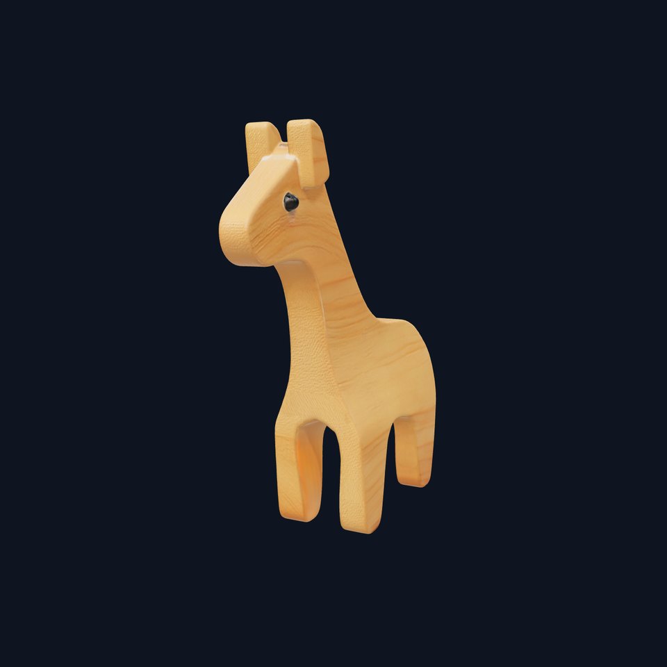 Wooden Giraffe Toy model pack