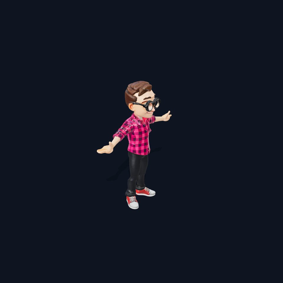 Stylish Youth Character Model Rigged and Animated