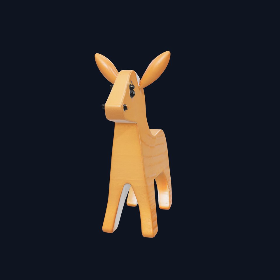 Wooden Deer Toy Model Pack