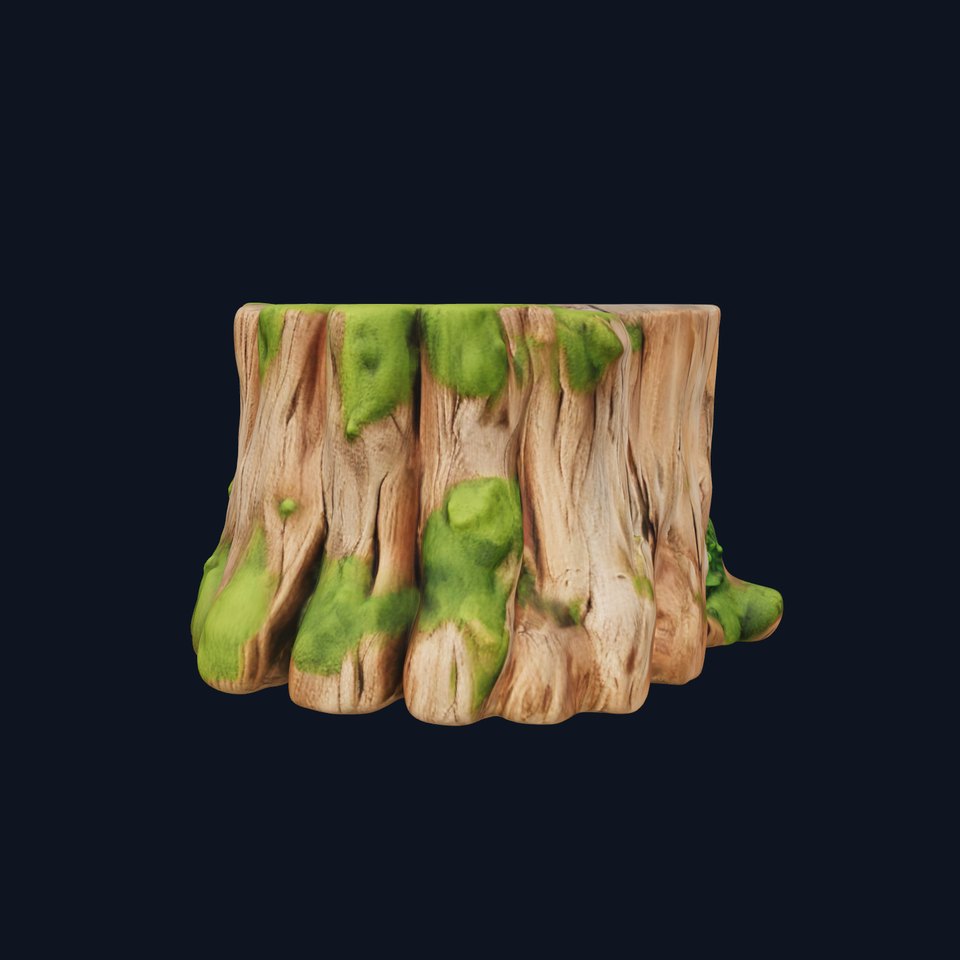 Mossy Tree Stump Model Pack for Games and Environments