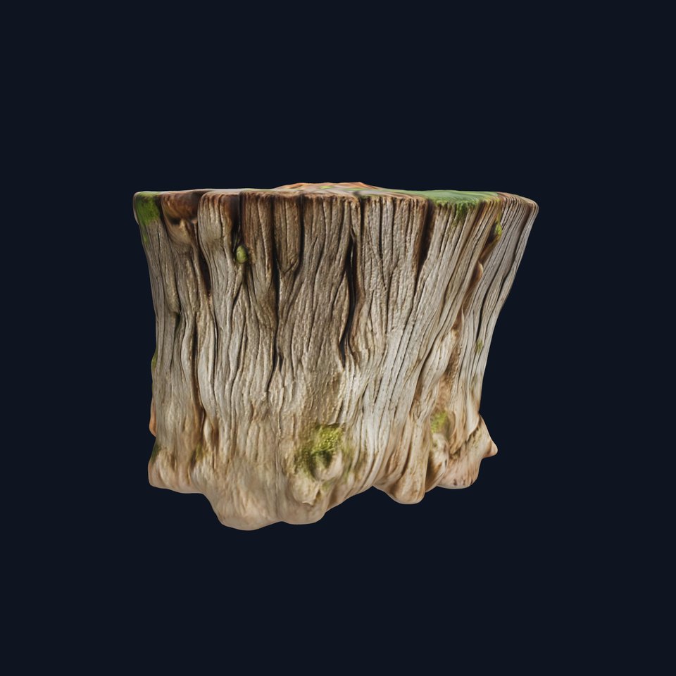 Tree Stump with Moss Model Pack