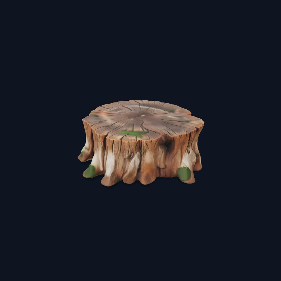 Wooden Tree Stump Model Pack with Moss Details viewer poster