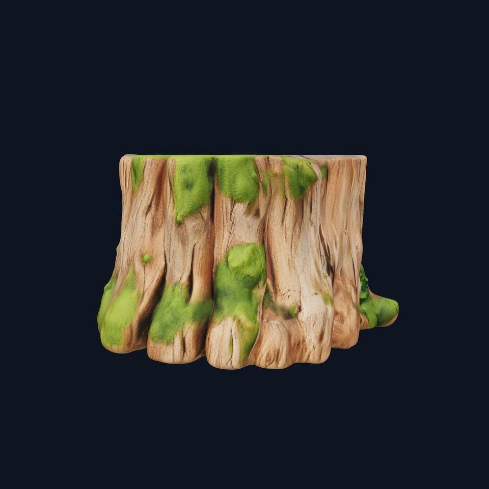 Tree Stump with Moss Model Pack