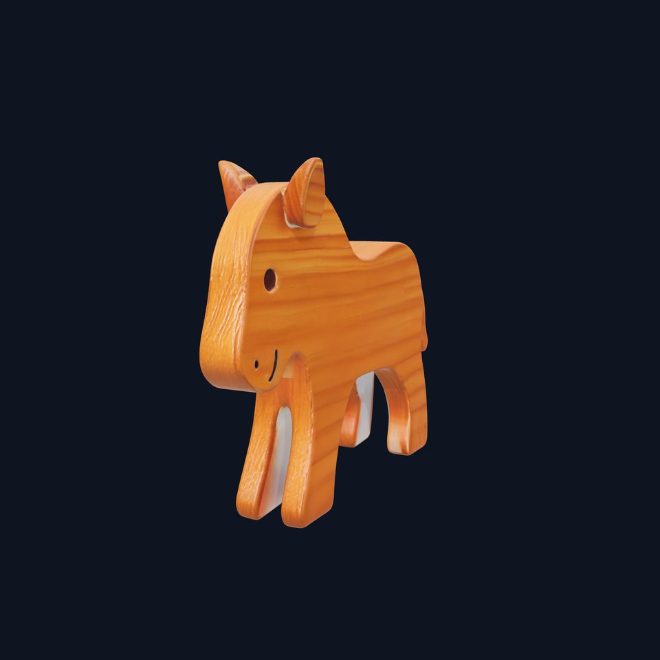 Wooden Horse Toy D Model Pack