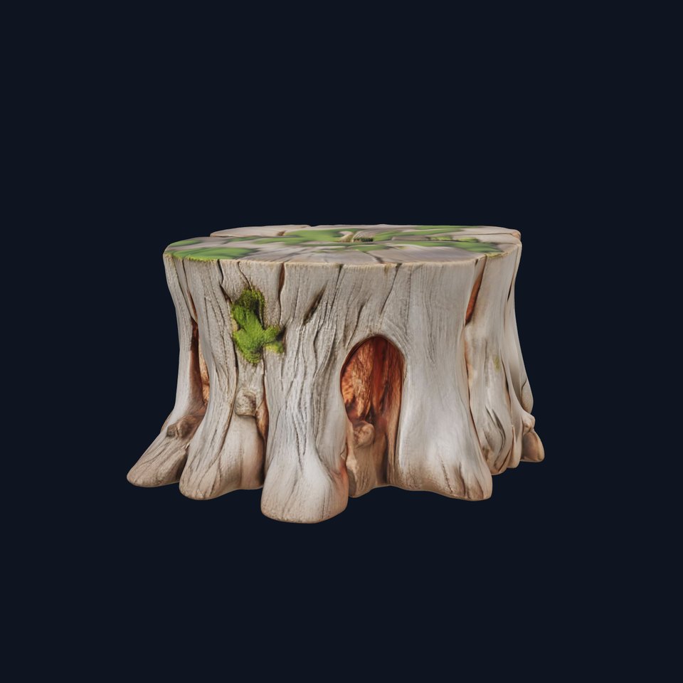 Mossy Tree Stump Model Pack for Nature Scenes viewer poster