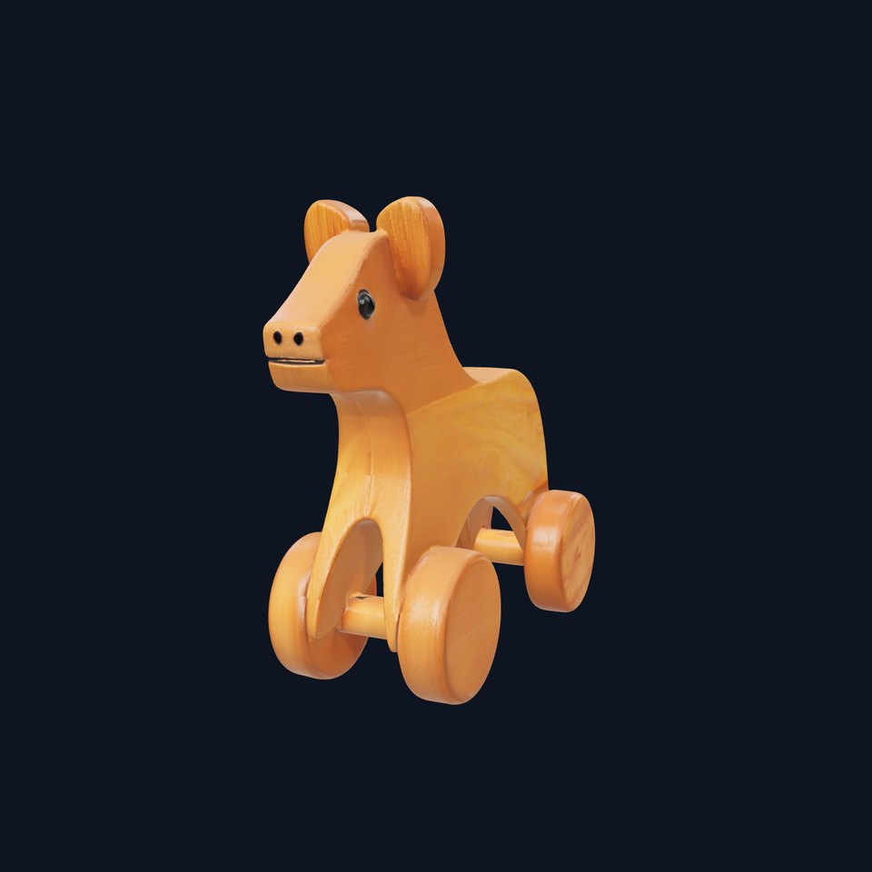 Wooden Toy Animal Model Pack with Rolling Feature