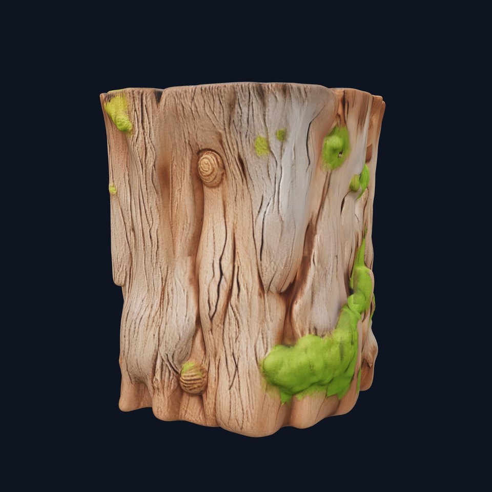 Realistic Mossy Tree Stump Model Pack for Natural Environments