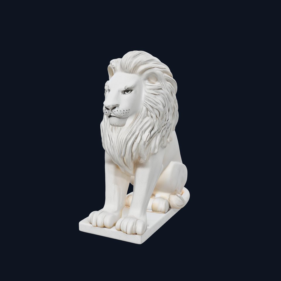 Majestic Lion Statue D Model Pack