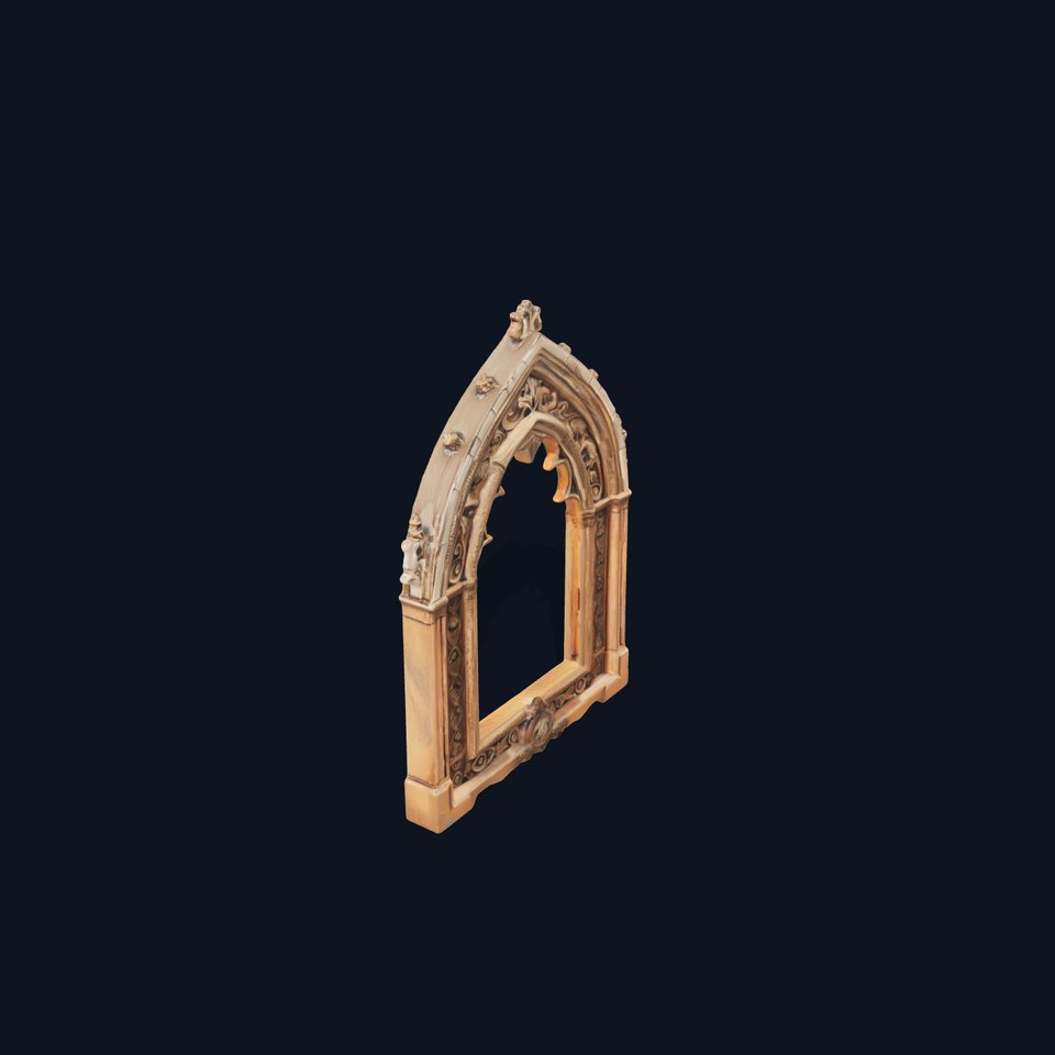 Gothic Arch Window Frame Model Pack