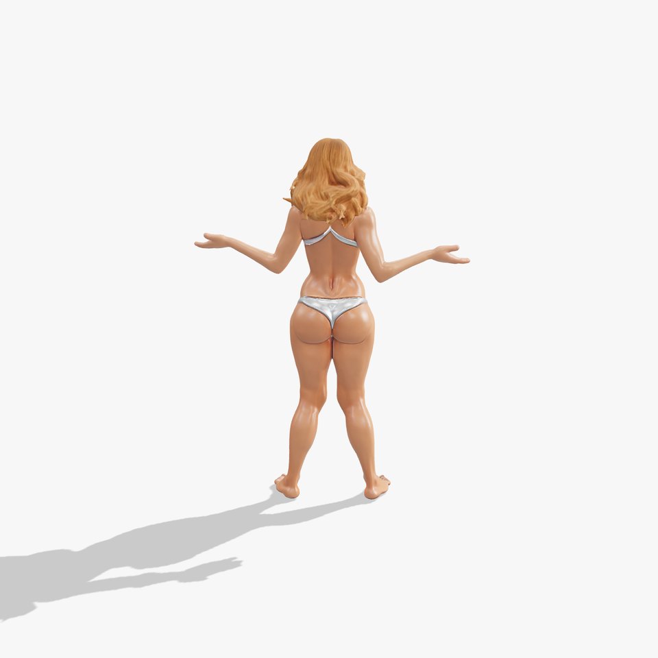 Blonde Fitness Model Rigged and Animated D Character