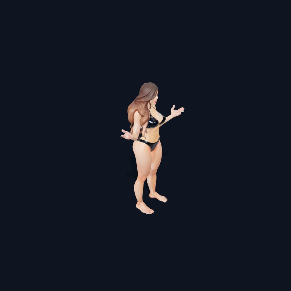 D Fashion Model Rigged and Animated Character with Bikini Outfit viewer poster