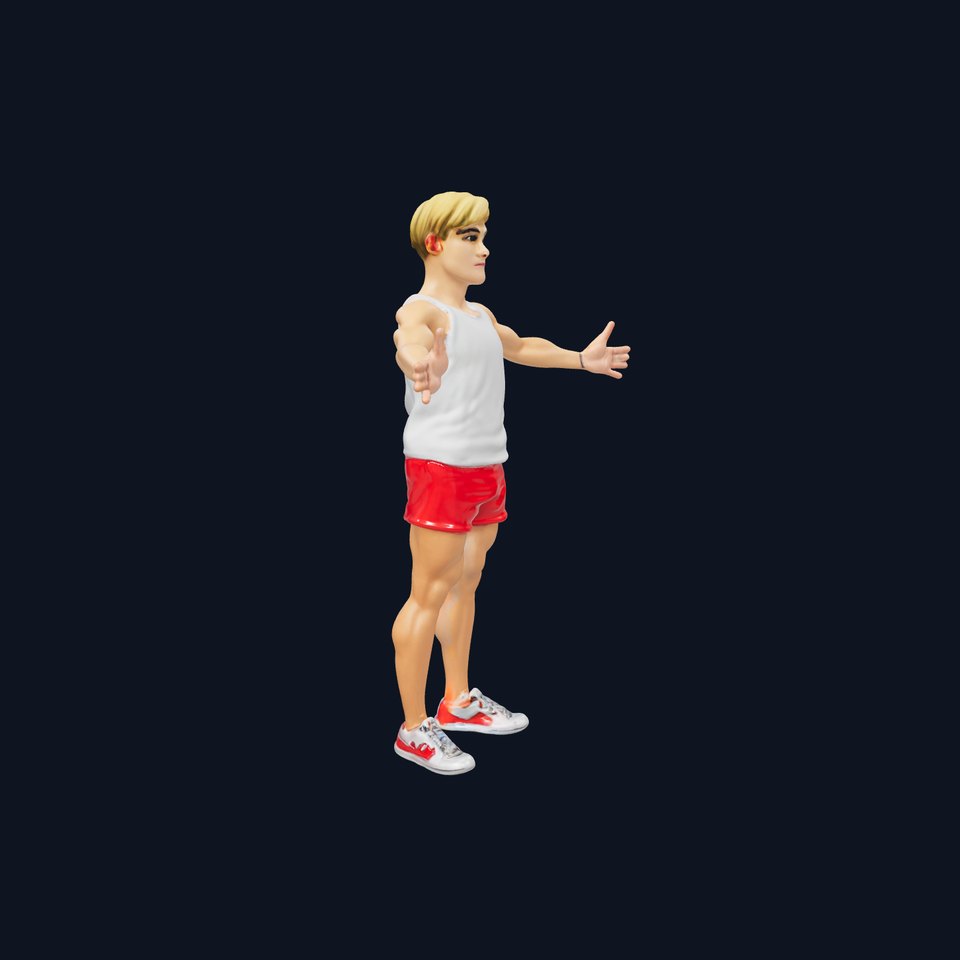 Sporty Young Male Character Rigged and Animated for Games