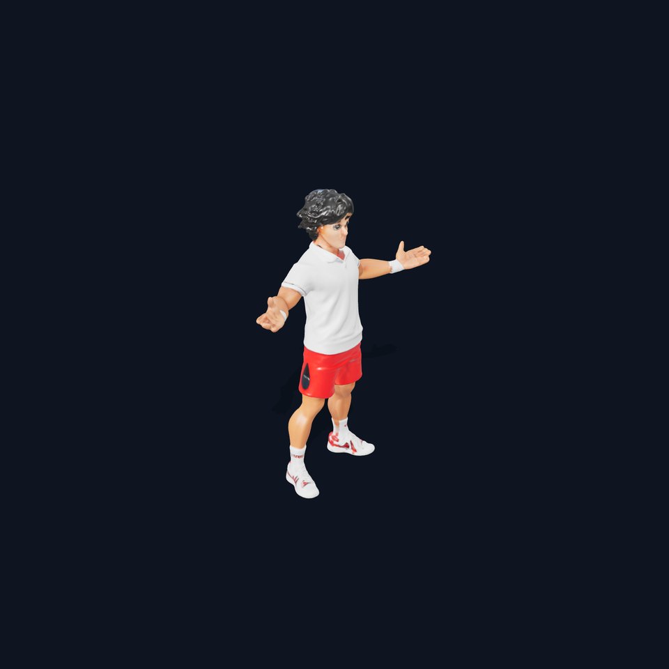 Animated Tennis Player Character Model  Rigged and Animated