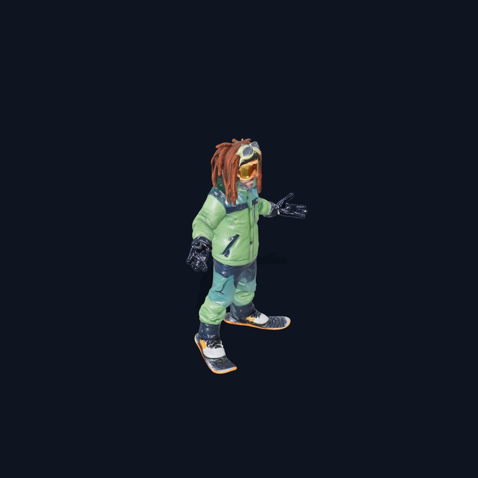 Snowboarder Character Rigged and Animated in Winter Gear