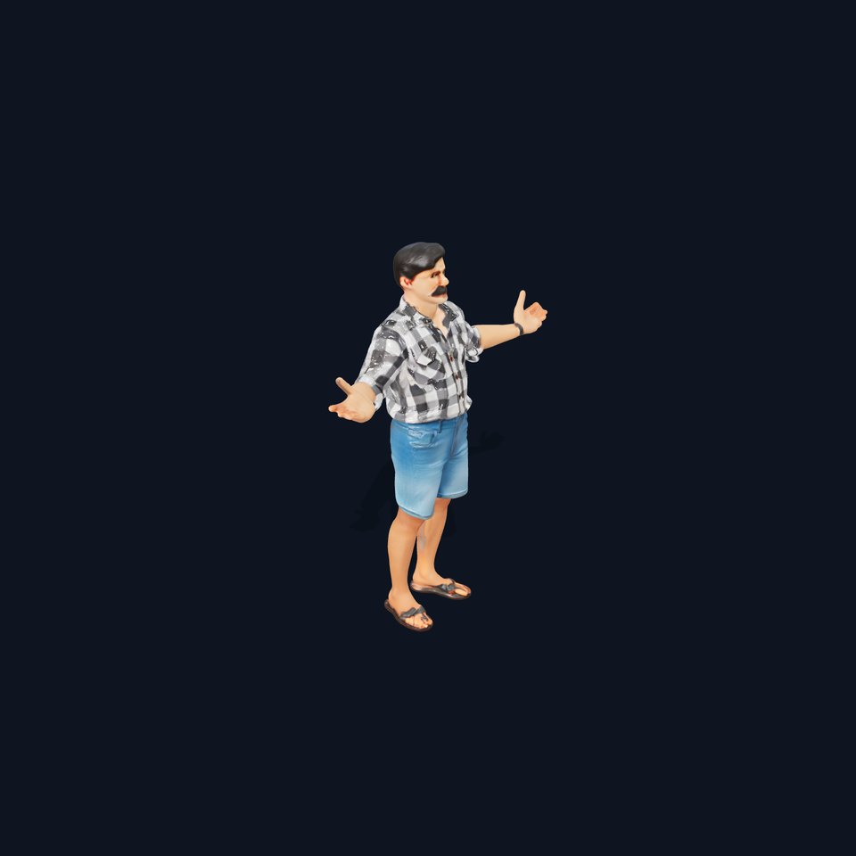 Casual Checkered Shirt Man Rigged and Animated D Model
