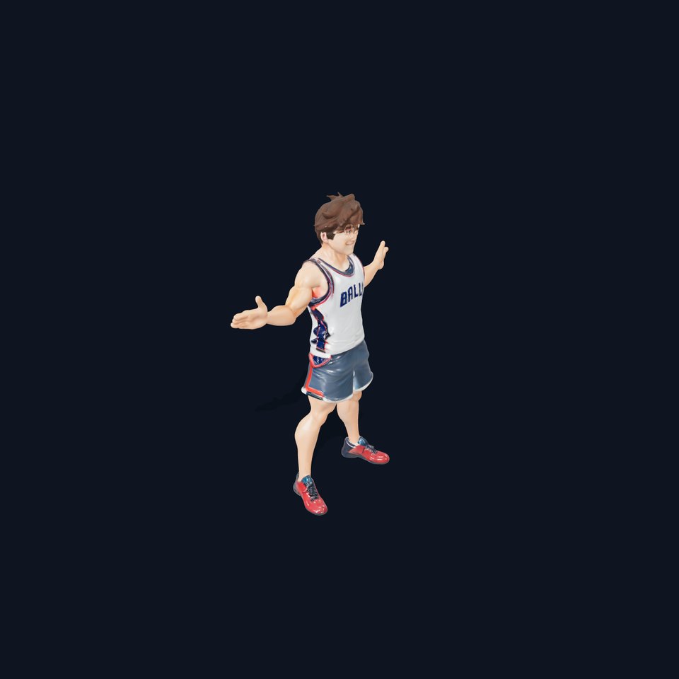 Rigged and Animated D Basketball Player Character Model