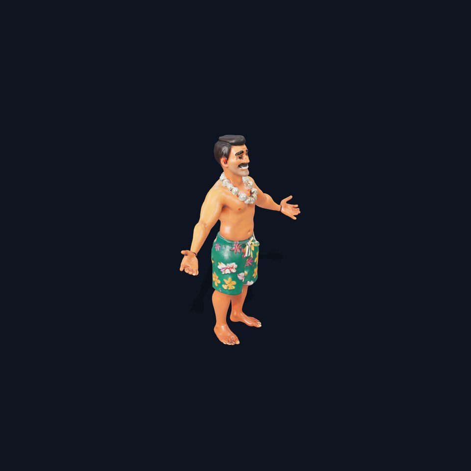 Tropical Islander Character Model Rigged and Animated
