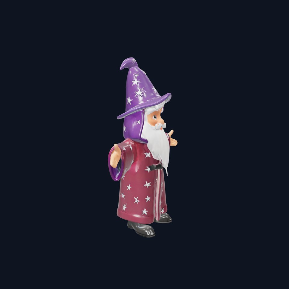 Enchanted Wizard Rigged and Animated D Character Model
