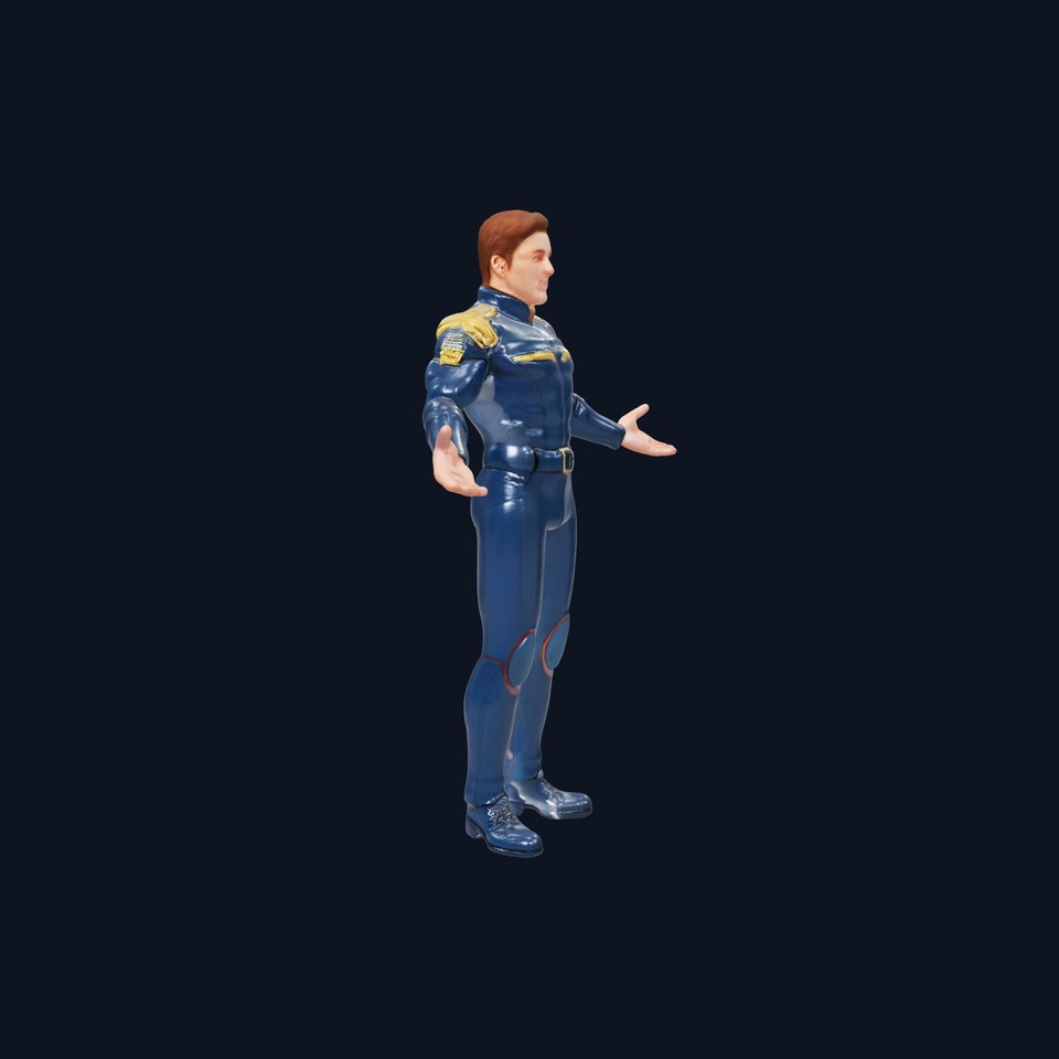 SciFi Officer Rigged and Animated Character Model