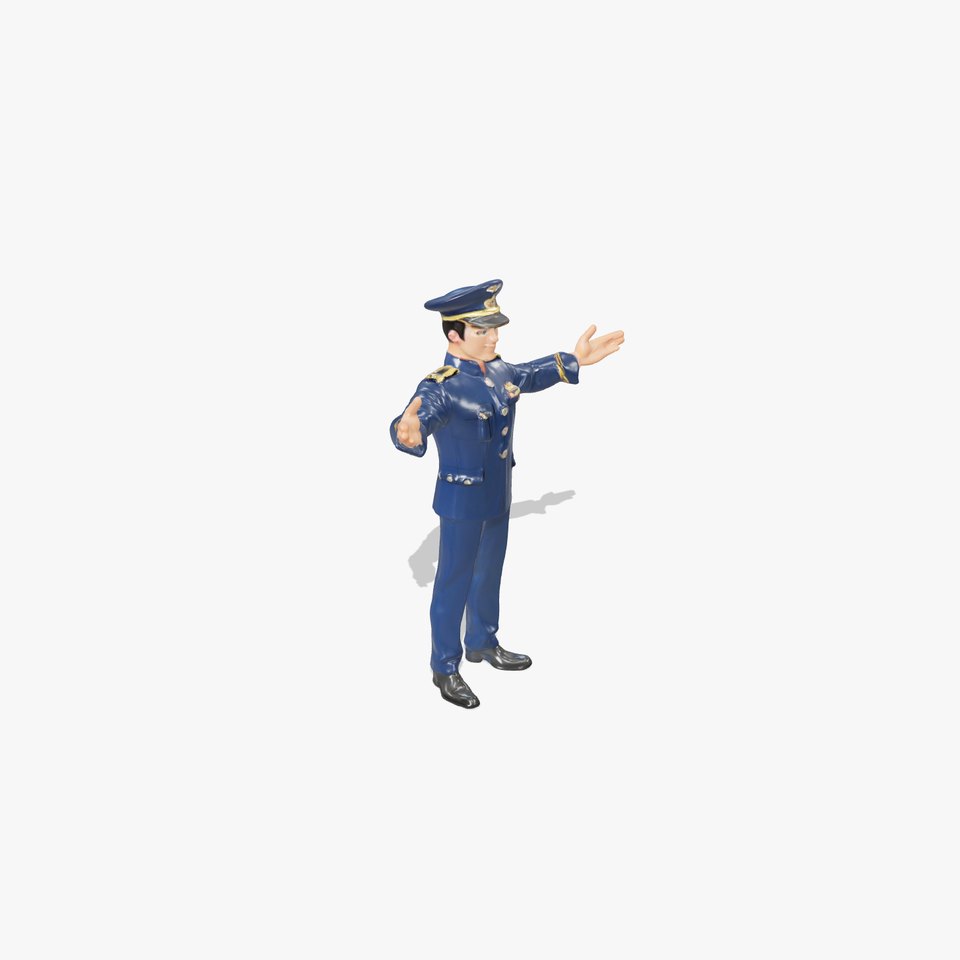 Airforce Officer D Character Model Rigged and Animated