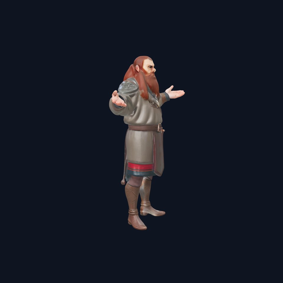 Viking Warrior Rigged and Animated D Character Model