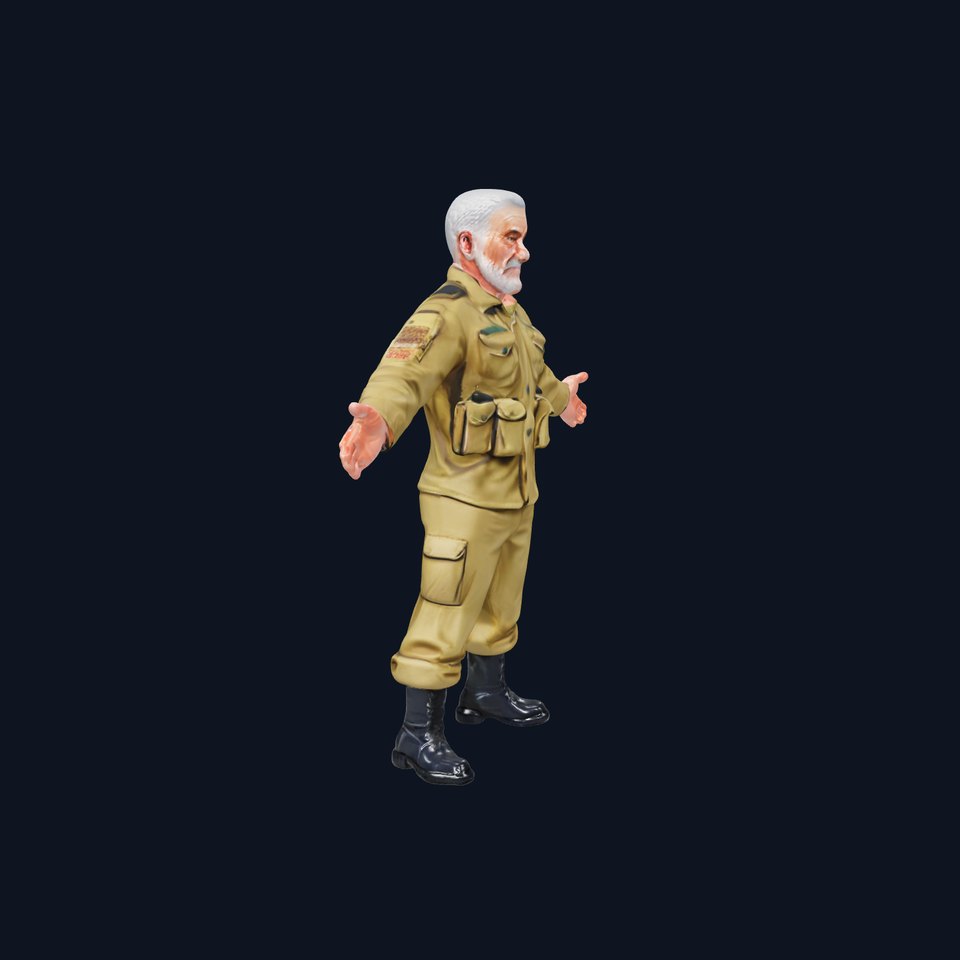 Elder Soldier Character Rigged and Animated D Model