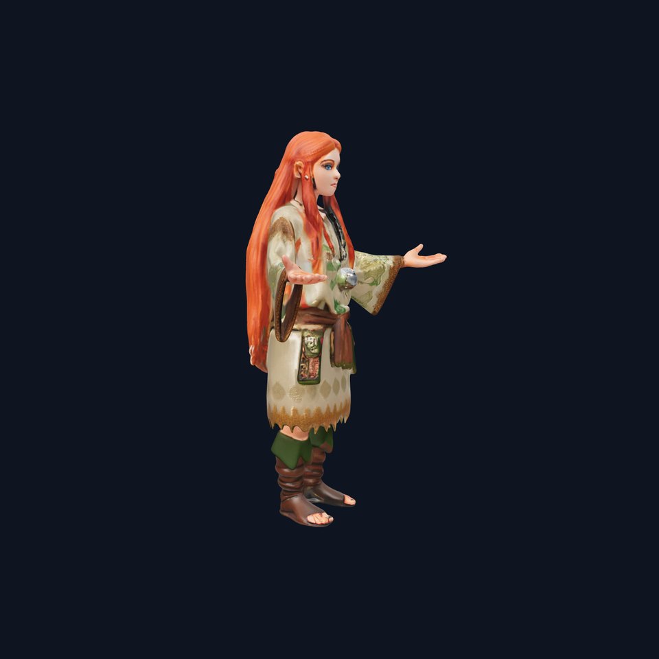 Elven Sage Rigged and Animated Character Model